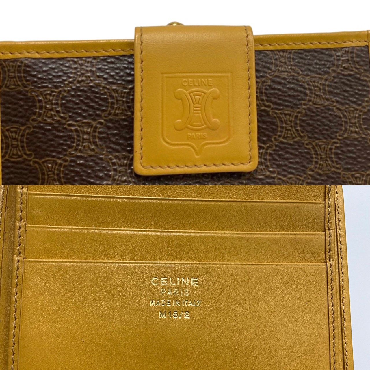 の中でも定番の看板 美品 セリーヌ CELINE 二つ折り 財布 がま口