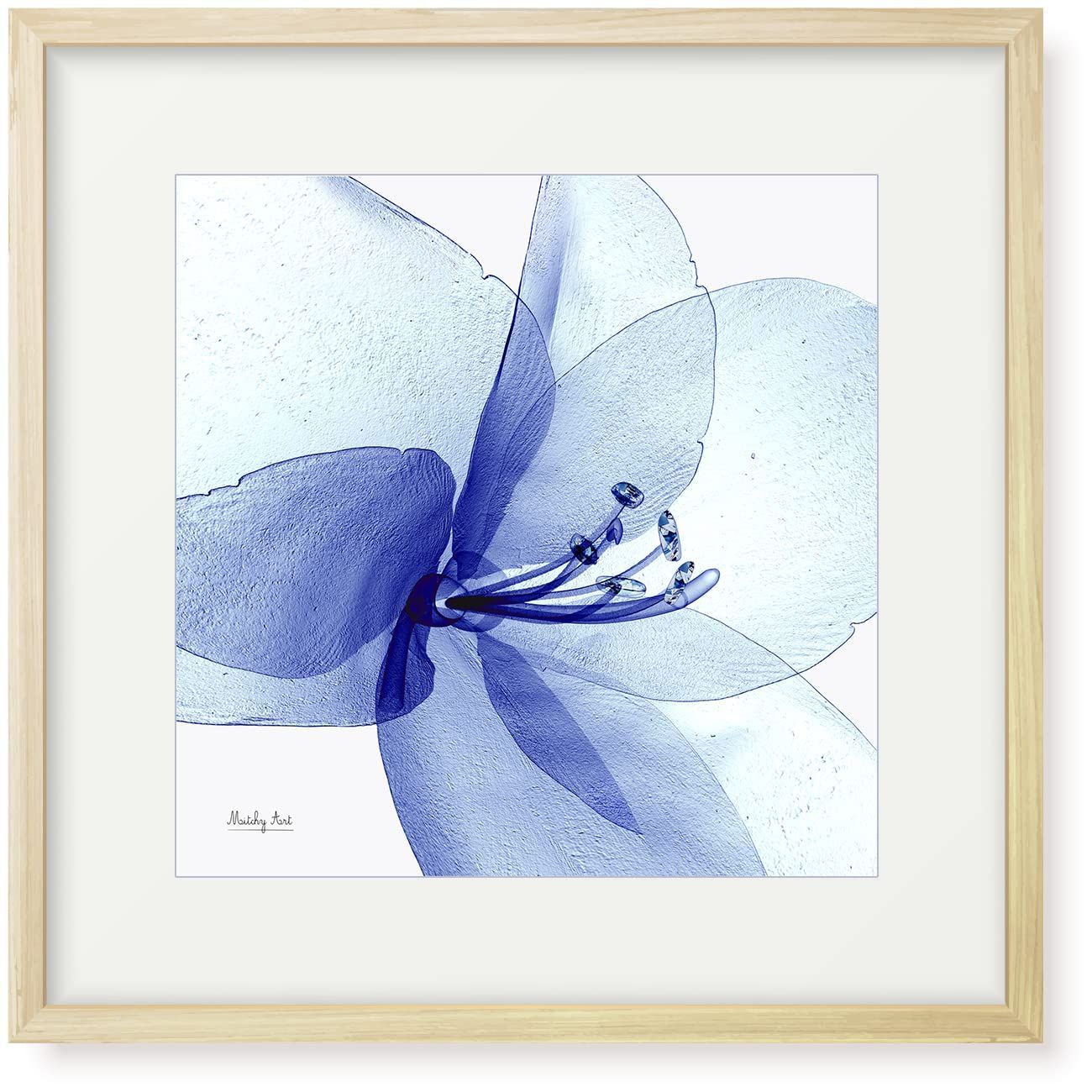【在庫処分】絵画「光るアマリリス」インテリア 絵 花 アートパネル 額入り (縦32cm x 横32cm)