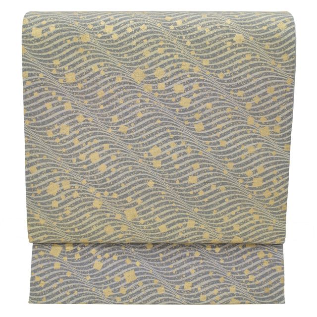 新古品】 本場牛首紬 袋帯 石川県指定無形文化財 白山工房 未