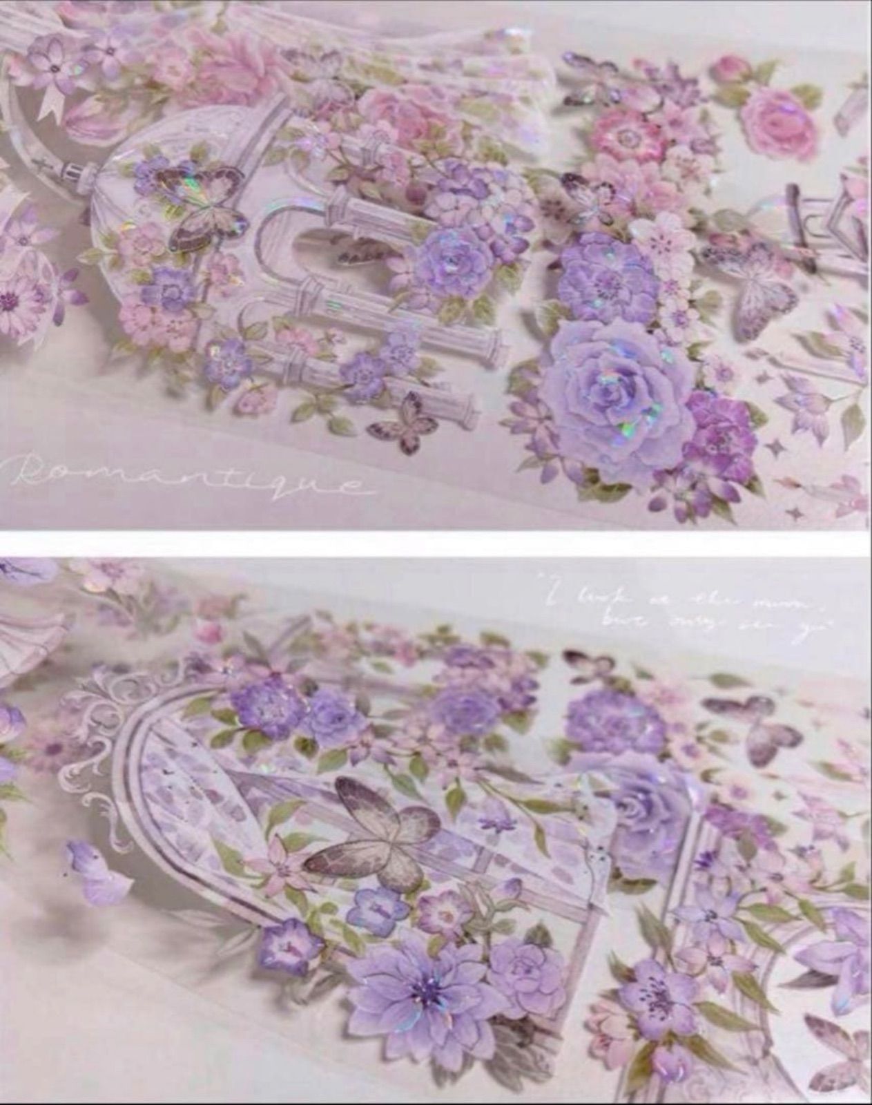 贝壳光 6cm×10m 繁庭散记 海外マスキングテープ 海外マステ 花