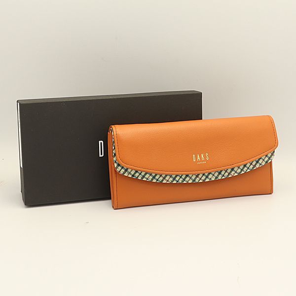 箱付き 美品 DAKS 長財布 ブラウンカラー レディース長財布