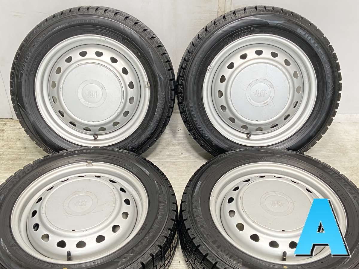 185/60R15  ダンロップ ウィンターマックス WM02 　 JECT 15x5.5  100/114.3-4穴 中古タイヤ スタッドレスタイヤ ホイールセット 4本セット w15230404010