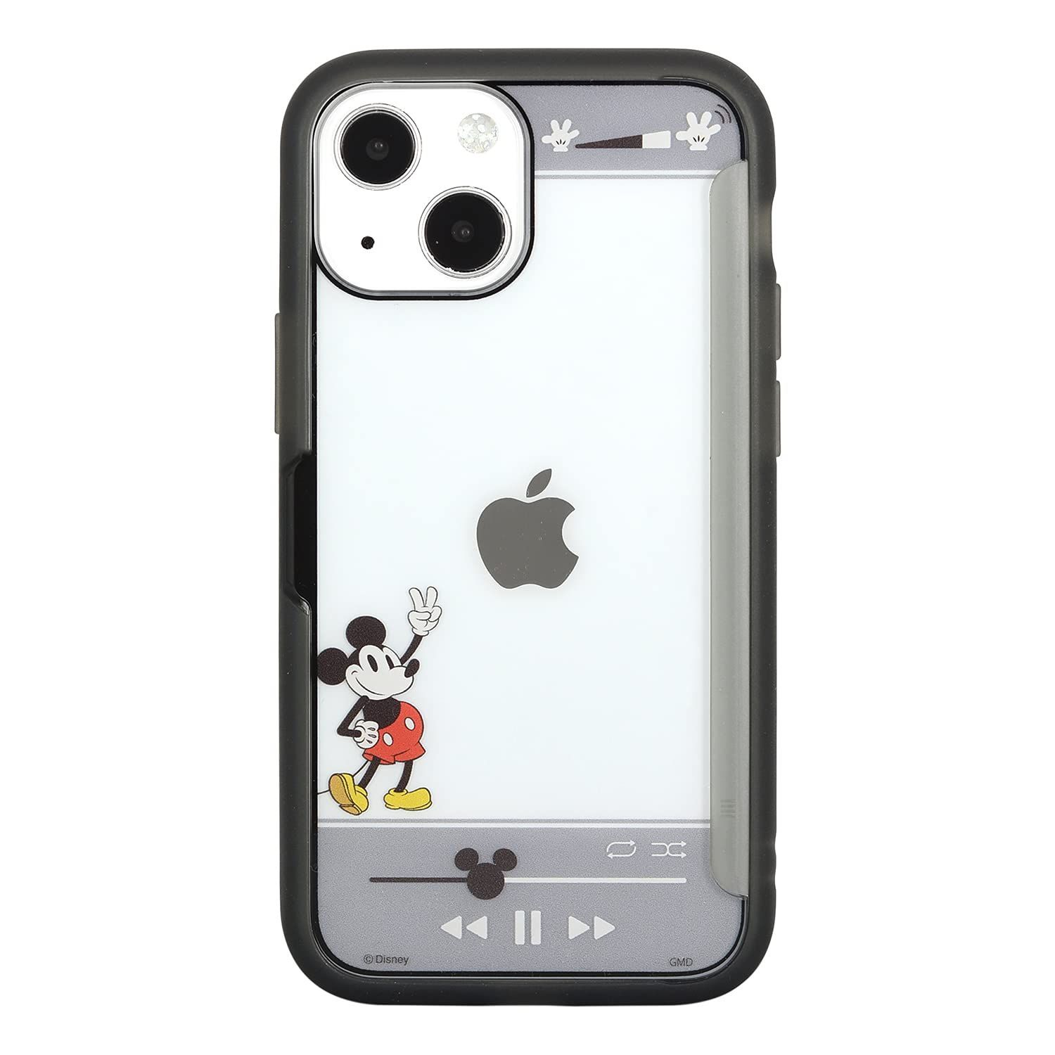 【人気商品】ディズニーキャラクター、ピクサーキャラクター グルマンディーズ | SHOWCASE+ iPhone13 mini/12 mini(5.4インチ)対応ケース ミッキーマウス DN-880A ブラック
