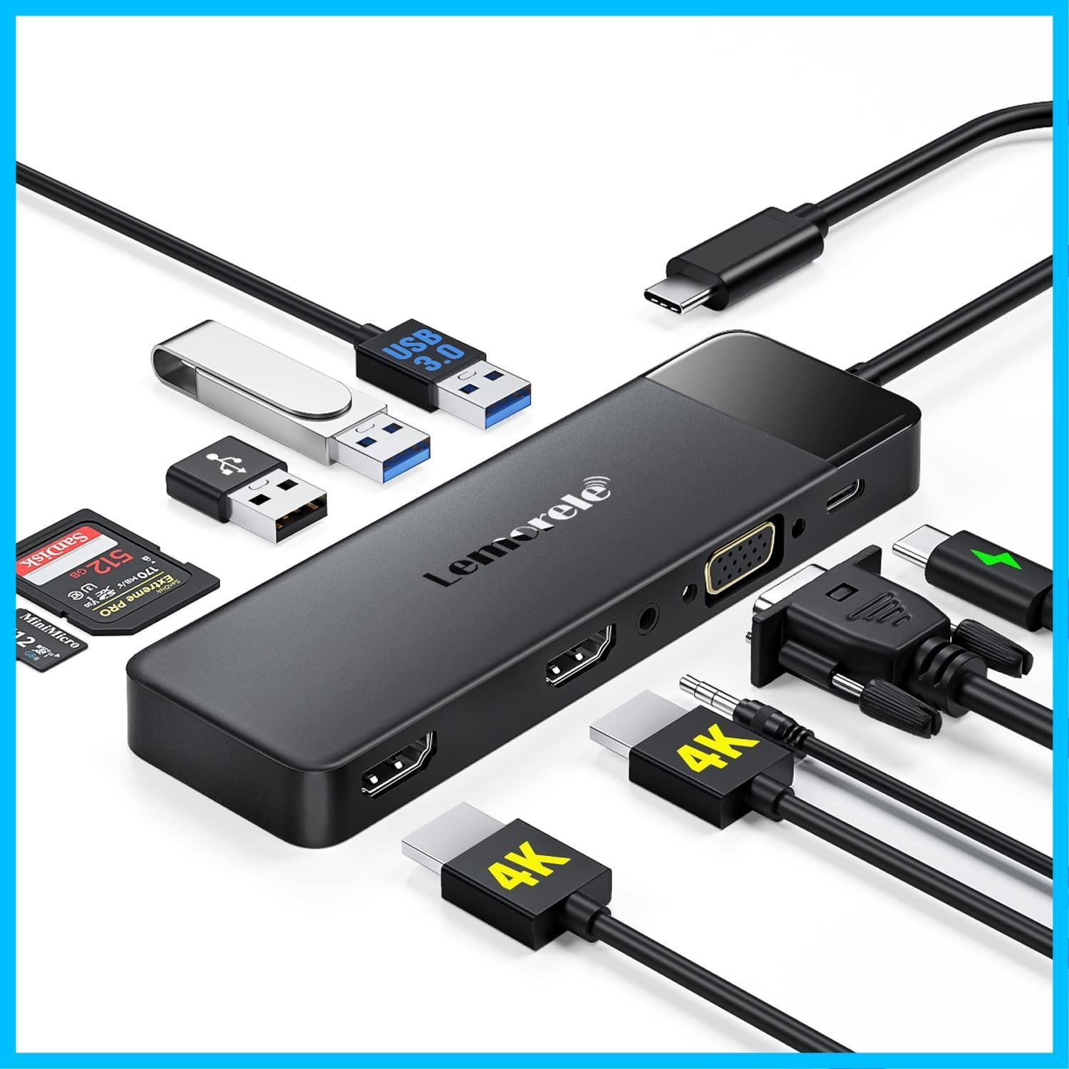 HDMI HDMI Dual 2画面 ディスプレイ リプル 拡張 HDMI*２/VGA/USB-C デュアル ハブMST C PD100W C USB  4K@60Hz 急速充電/USB3.0u0026USB2.0ｘ2/3.5mmオーディオ音声/SD＆TFカードリーダー - メルカリ