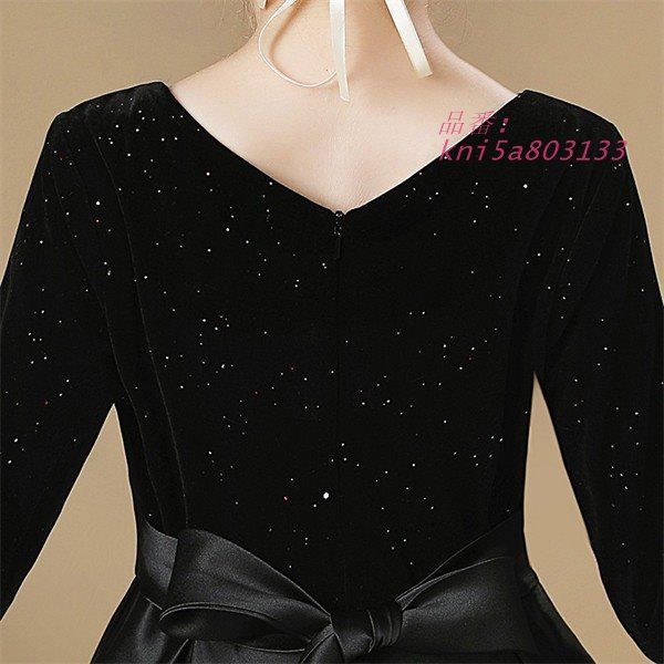  ピアノ発表会 ドレス キッズ キッズドレス ワンピース ロングドレス ロング丈 ブラック 長袖 秋冬 子供ドレス kni 5 a 803133 ワンピース フォーマル ドレス スーツ