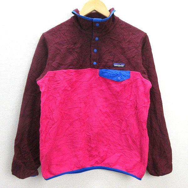 D■パタゴニア/PATAGONIA シンチラスナップT 25455FA14 フリースプルオーバー■エンジ ピンク【S】LADIES/97【中古】