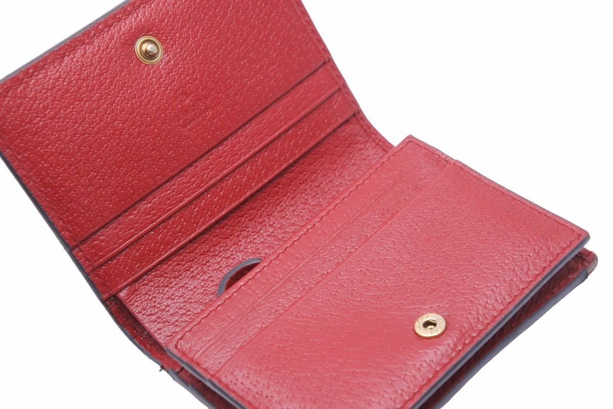 GUCCI 二つ折り財布 赤 レッド GUCCI グッチ 二つ折り財布 クイーン マーガレット ビー