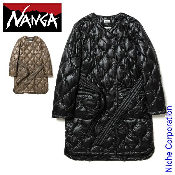 未使用品 ナンガ NANGA タグ付き ND2242-1C316 オニオンキルト キルティングコート ノーカラーダウンコート ジャケット ベージュ M NANGA ONION QUILT 襟なし ダウンハーフコート ウィメンズ ナンガ