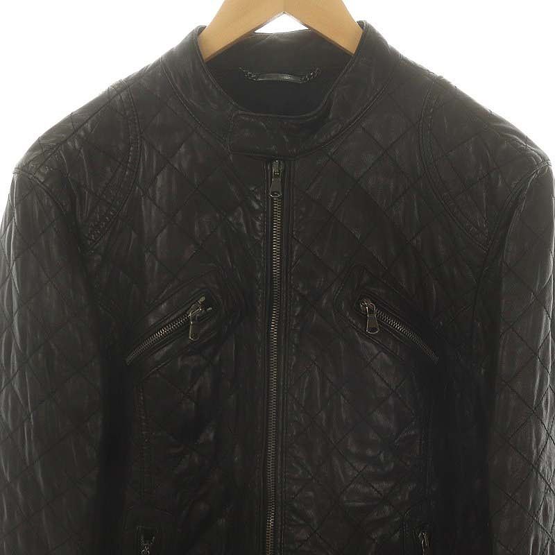 ①ドルチェ&ガッバーナ シングルライダース キルティング ブラック レディース ドルチェ&ガッバーナ ドルガバ DOLCE&GABBANA キルティングラムレザー