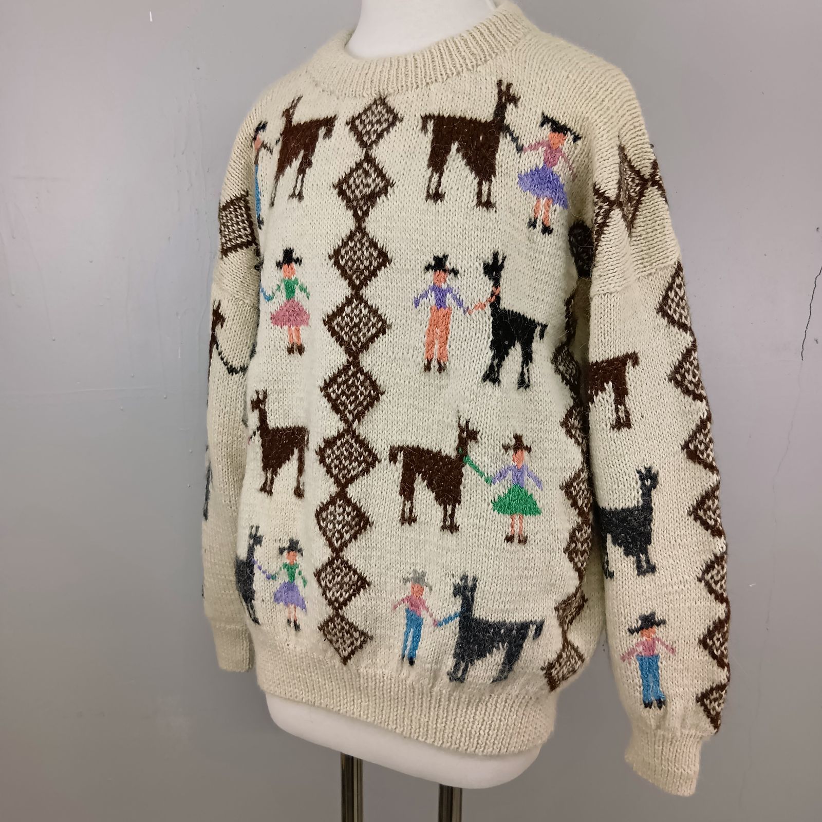 INCA-TEX インカテックス ペルー製 クルーネック アルパカ ニット 
