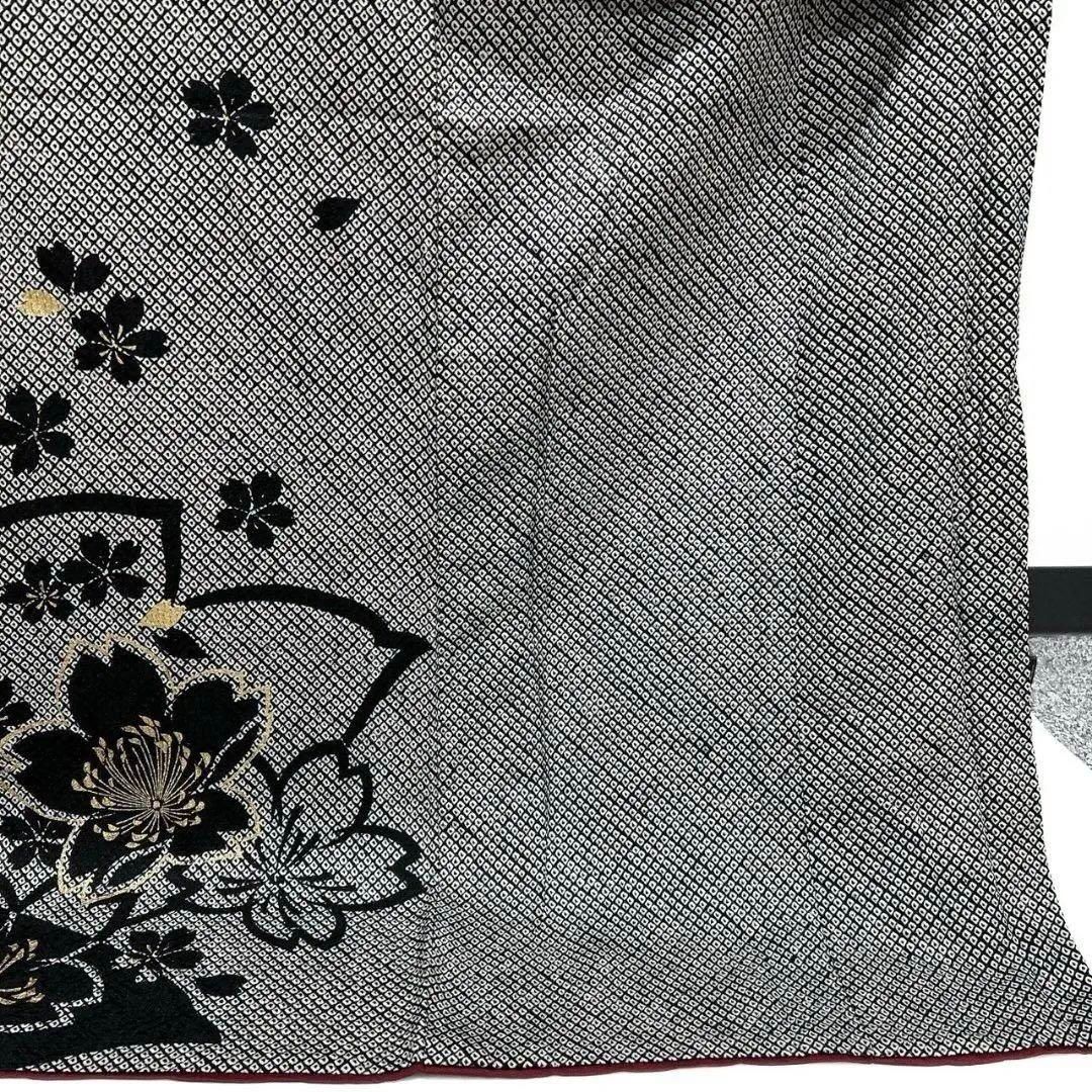 金通し　桜花模様　花模様　振袖　成人式 晴れの日 着物 024a p 総絞り 金彩 桜花模様 花びら 振袖 成人式 晴れの日 着物 032a p