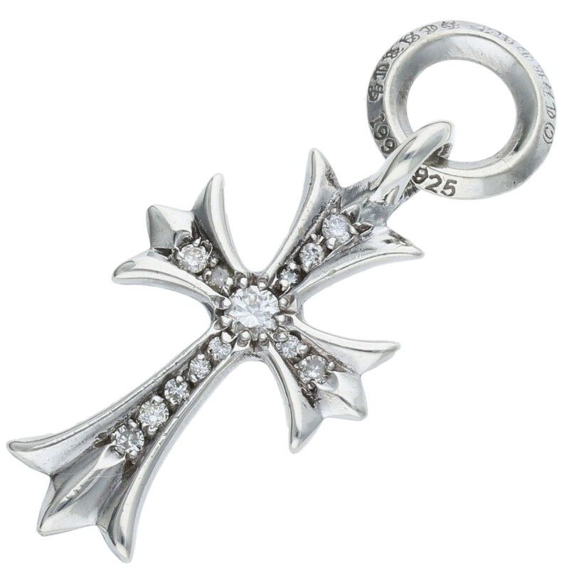 クロムハーツ タイニー CHクロス 1Pダイヤ チャーム SV925 ユニ