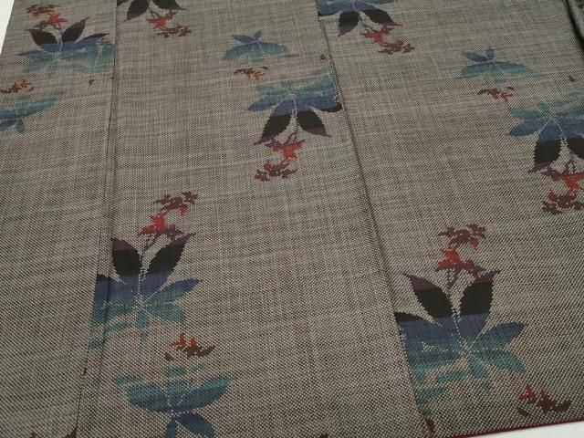 平和屋着物○本場大島紬 7マルキ 泥染め 楓文 正絹 逸品 CAAS8572vf