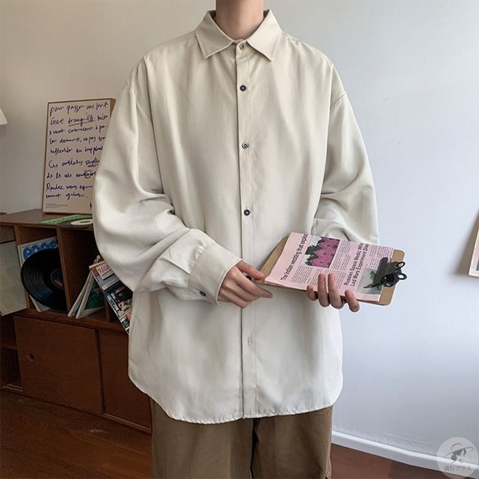 カジュアルシャツ メンズ トップス シャツジャケット シャツ 長袖シャツ 長袖 襟付き ゆったり シンプル 男性用 おしゃれ 軽量 カジュアル 無地 通学 通勤 大人 服 秋 秋服 秋冬 メンズファッ