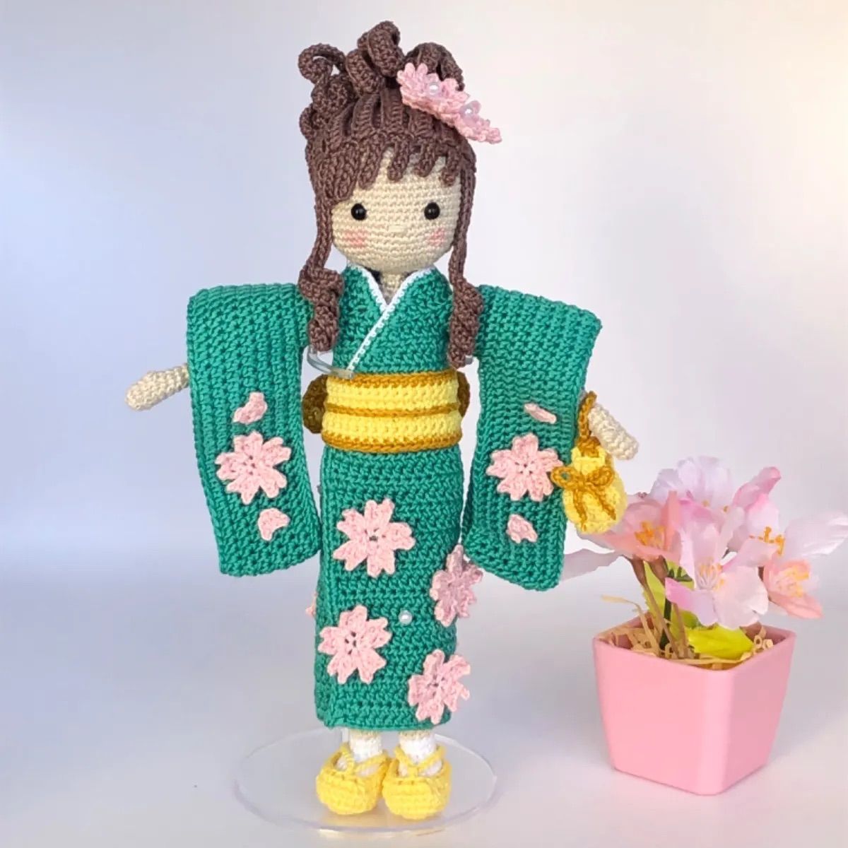 桜🌸 花の着物・あみぐるみドール・four seasons ハンドメイド 女の子