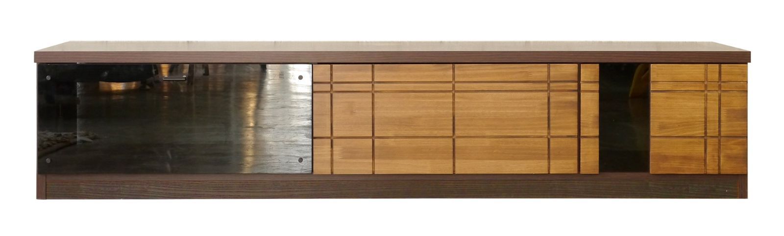 新着商品 155cm幅 セパ ブラウン ローボード GART 大川家具