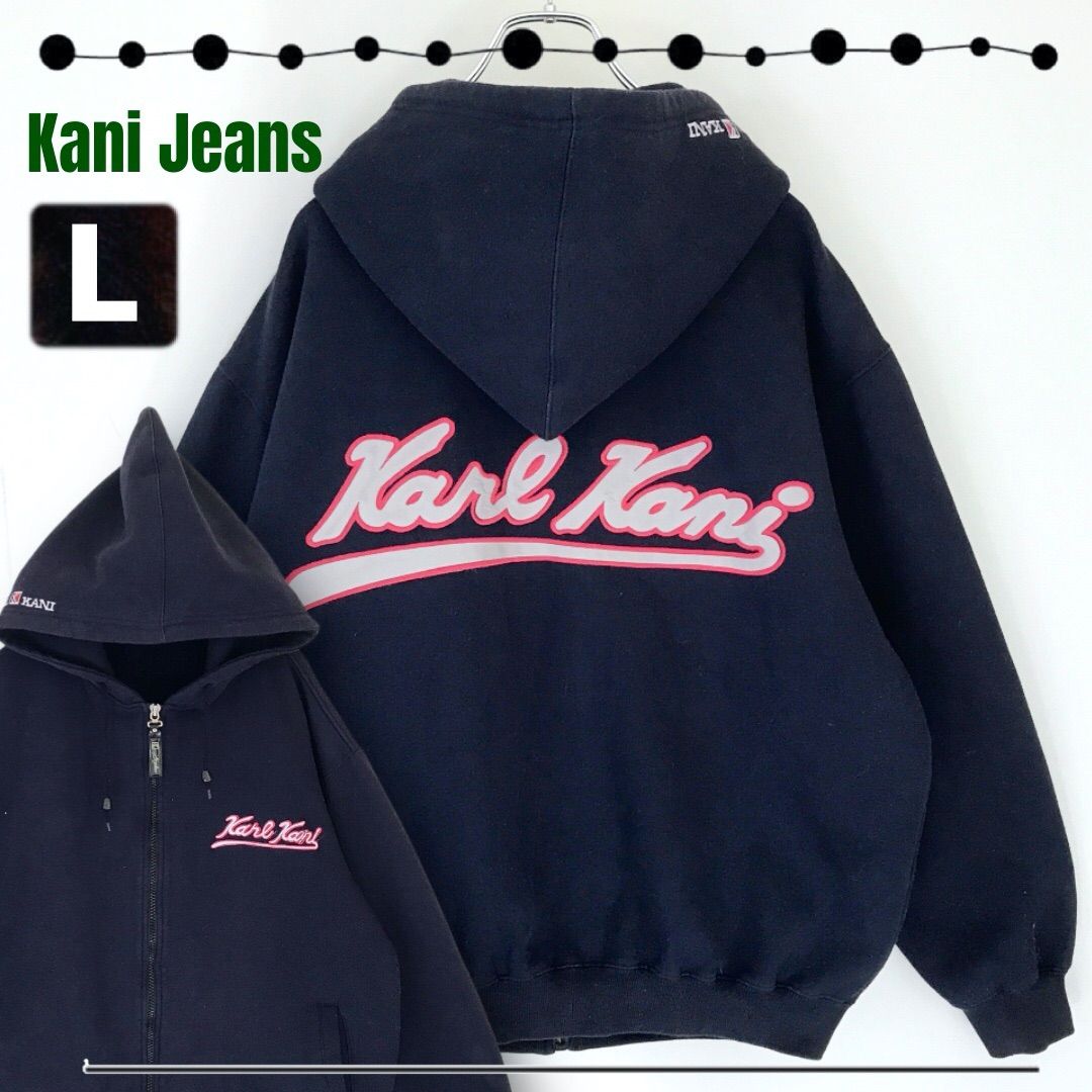 90s☆カールカナイ/Karl Kani/Kani Jeans☆ブラッシュスクリプトロゴ/バック刺繍☆スウェットパーカー☆メンズL #2411N024  - メルカリ