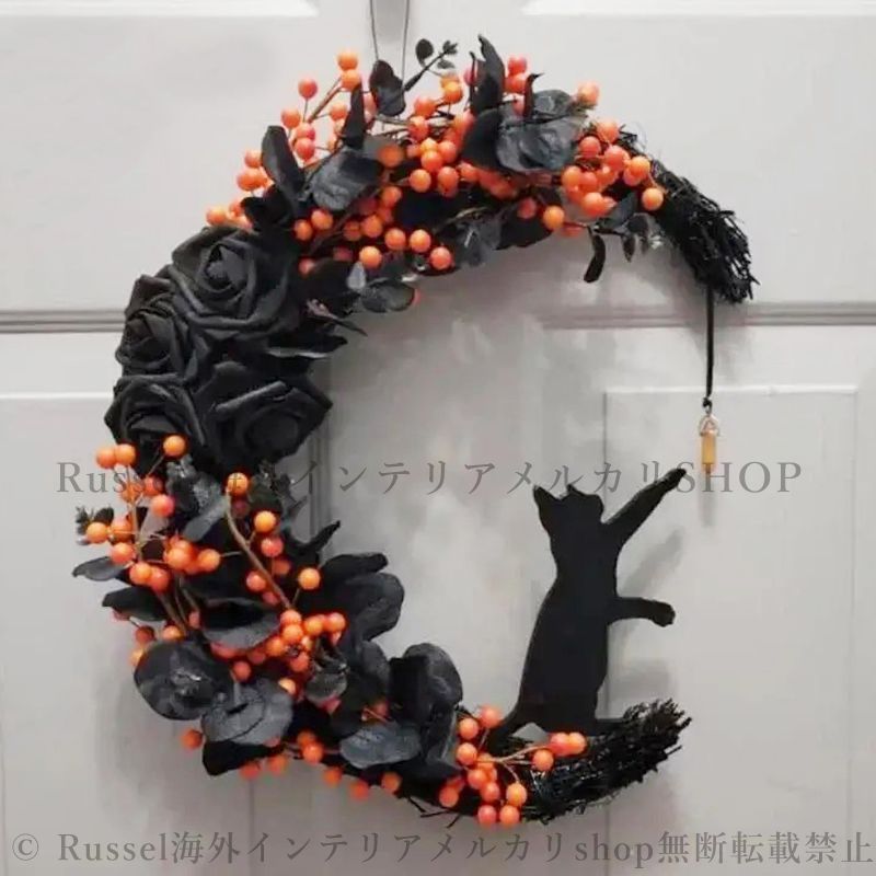ハロウィン デコレーション ハロウィーン リース 黒猫