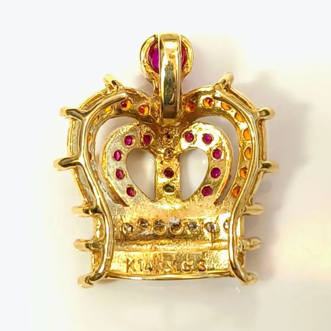 クリスティーナハン 「Peace King-TP」 K18 ダイヤ付王冠ブローチ 美品】K14 クリスティーナハン Peace King-TP クラウンモチーフ