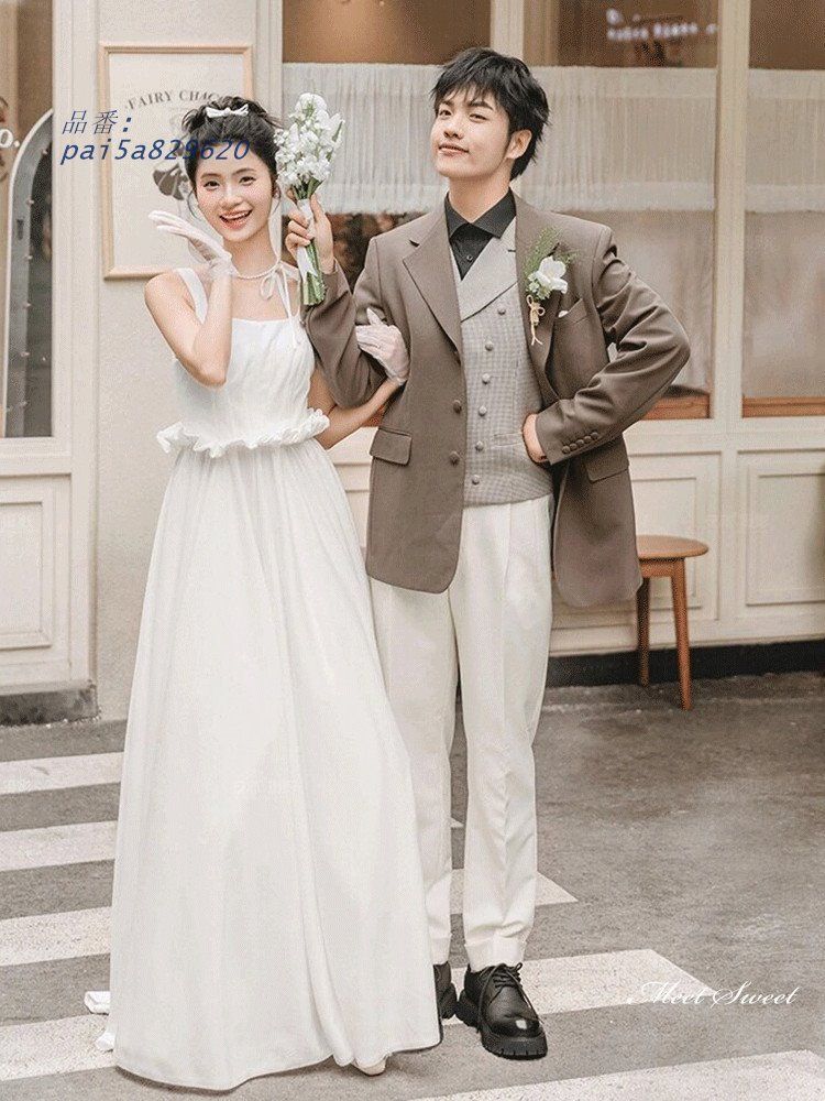 ウェディングドレス ロングドレス Aラインドレス ノースリーブ 二次会 結婚式 ウエディングドレス 花嫁 前撮り ブライダル サテン 挙式 pai5a829620