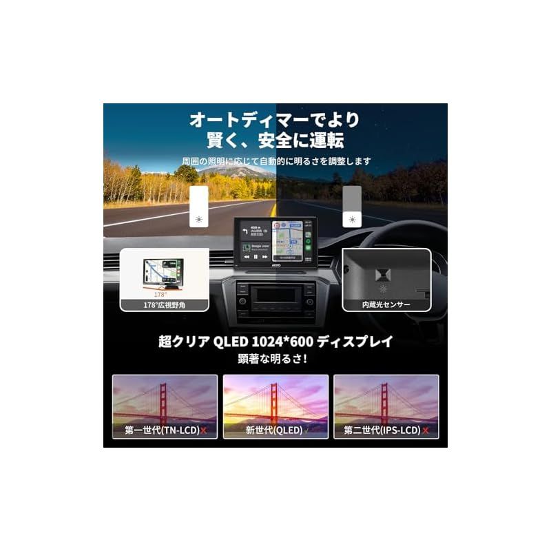 ATOTO ポータブルカーナビPND QLEDグレア抑制ディスプレイオーディオ ATOTO ポータブルカーナビPND、QLEDグレア抑制ディスプレイ