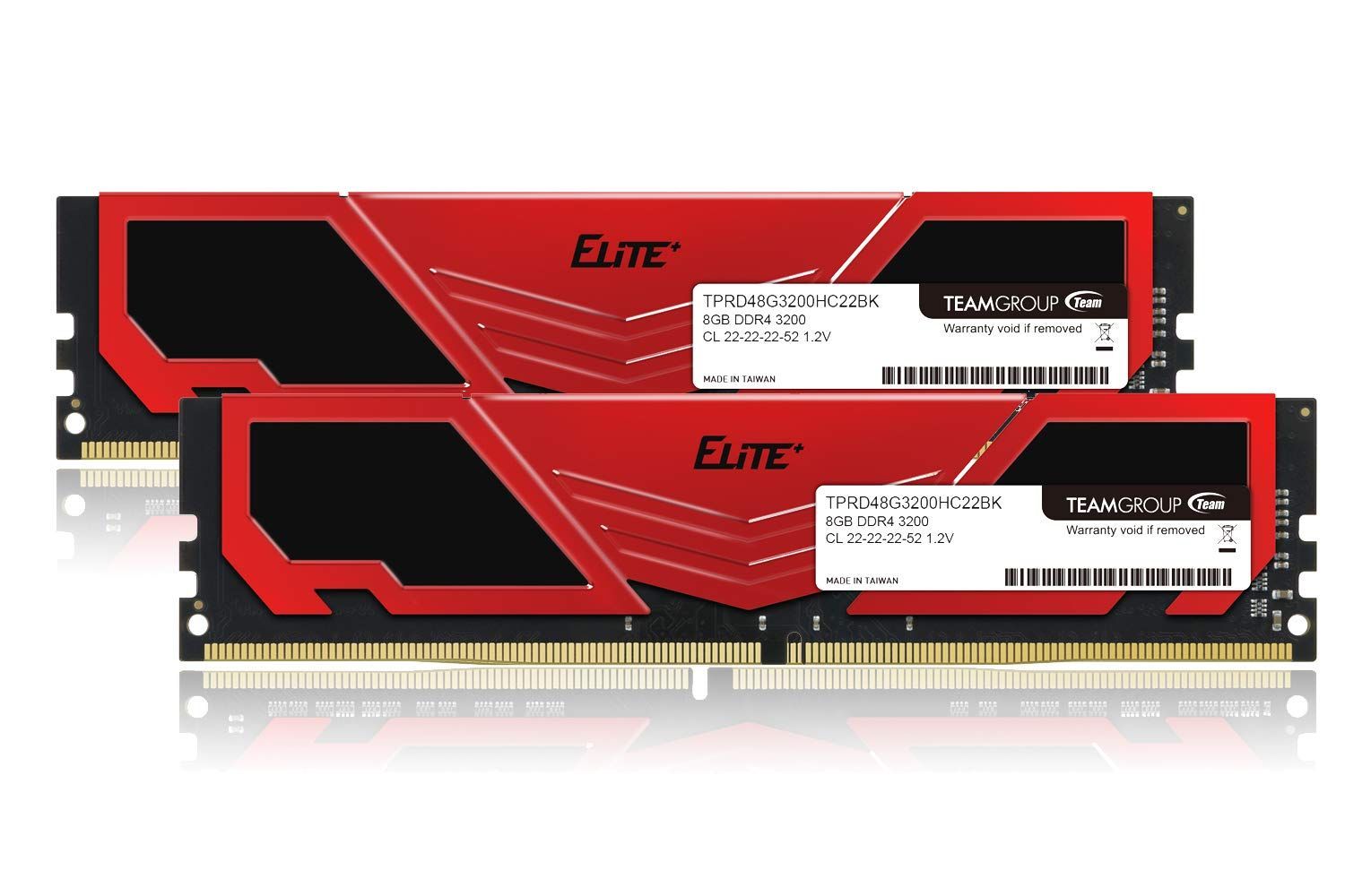 Size 8GBx2枚_Color レッド Team DDR4 3200Mhz PC4-25600 8GBx2枚 16GBkit デスクトップ用メモリ Elite Plus シリーズ 日本 無期限正規 TPRD416G3200HC22DC01