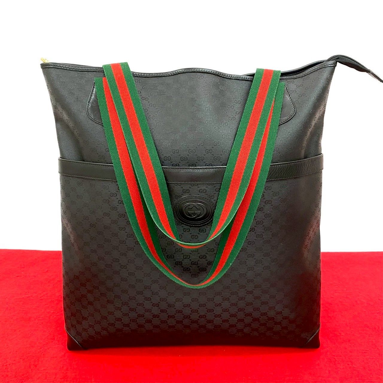 極 美品 GUCCI グッチ オールドグッチ シェリーライン マイクロGG ロゴ 