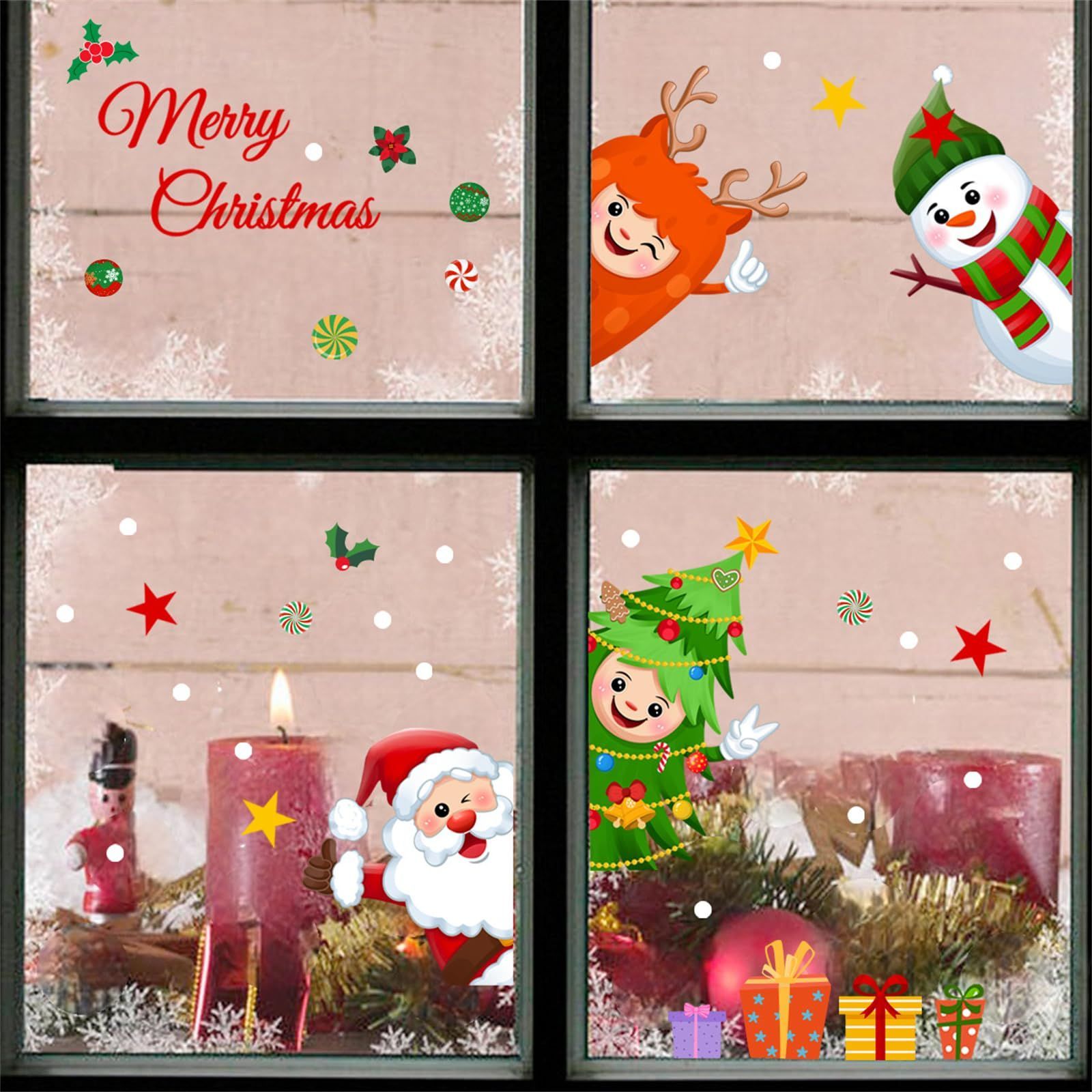 HOTIYOK クリスマス ステッカー 父のクリスマス 小鹿の雪だるま