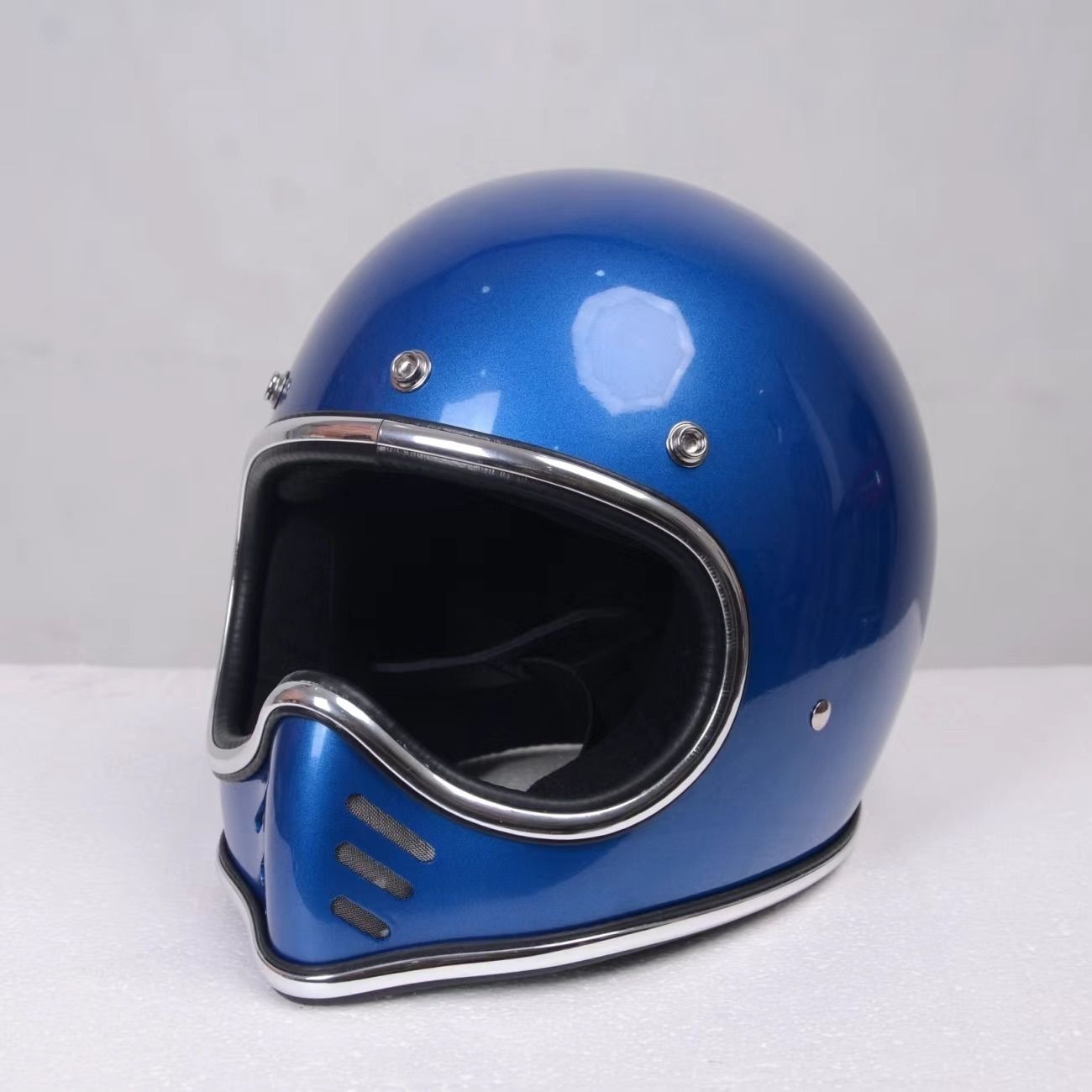 帽体小さい 尖った口レトロクルーズヘルメット四季フルフェイス