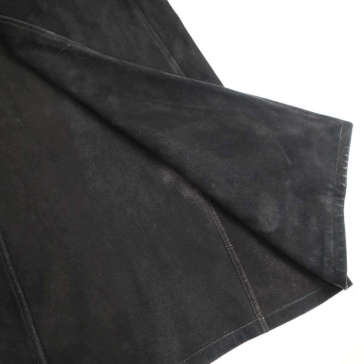HERMES - HERMES エルメス by Martin Margiela マルジェラ期 Doeskin Collarless Jacket ノーカラーレザージャケット  ブラック 40 HERMES エルメス by Martin Margiela マルジェラ期 Doeskin