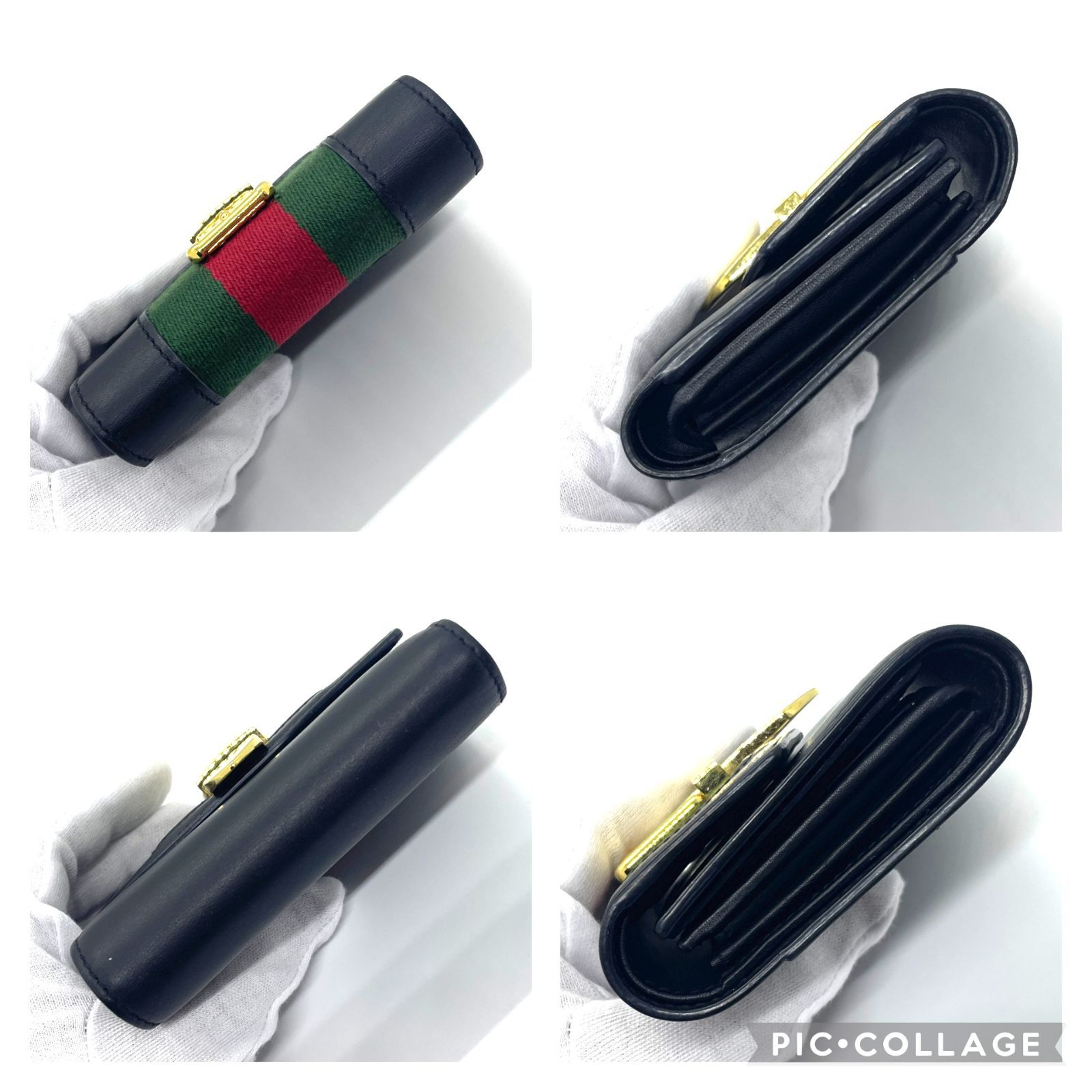 521 極美品 グッチ 476081 シェリーライン 三つ折り財布 ウォレット 521】 極美品 GUCCI/グッチ 476081 シェリーライン 三つ折り財布