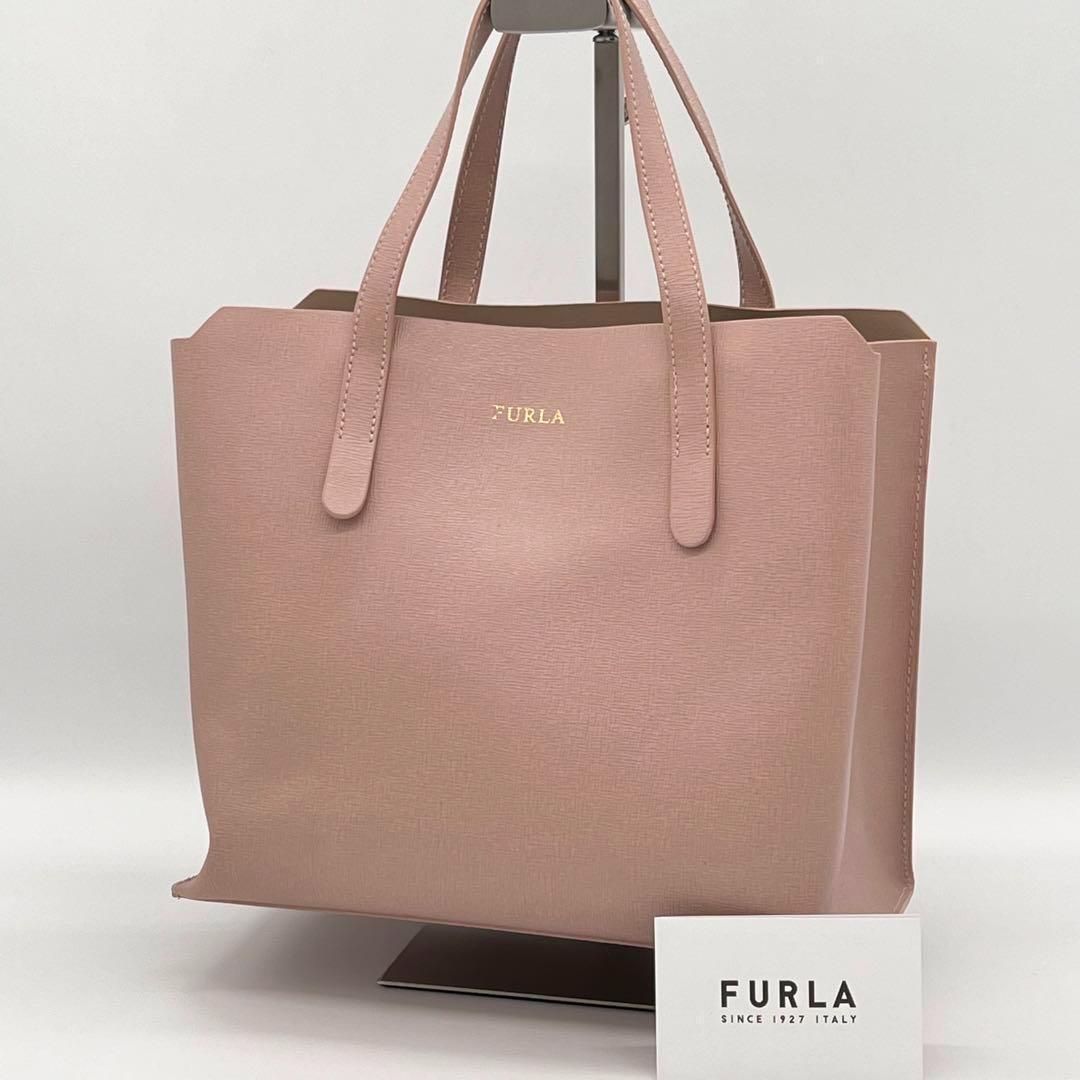 極美品】FURLA サリー ハンドバッグ トートバッグ 手提げ ピンク