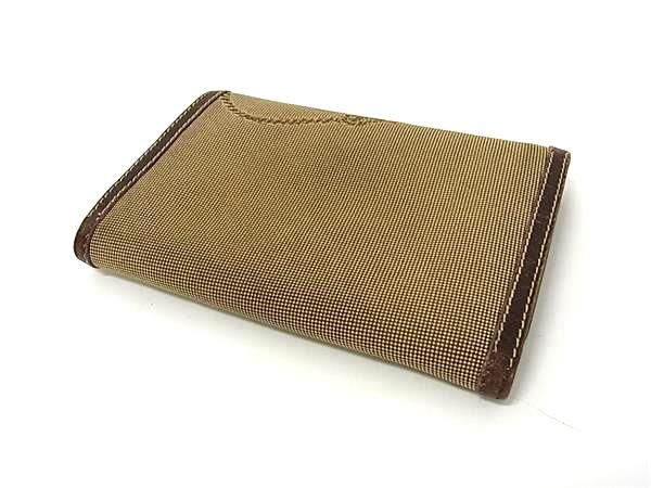未使用　PRADA プラダ　レザー×キャンバス　三つ折り財布　ベージュ PRADA ベージュ 三つ折り財布
