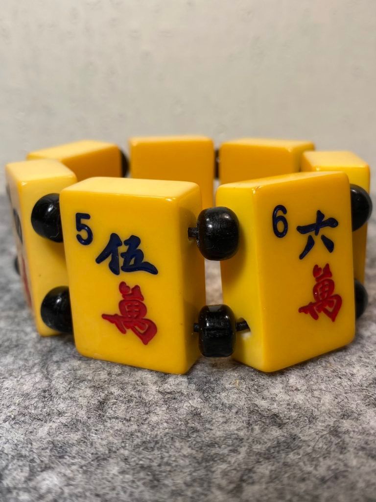 最安値国産ヴィンテージ麻雀牌ブレスレット【1950s~ Mahjong Gambling アクセサリー