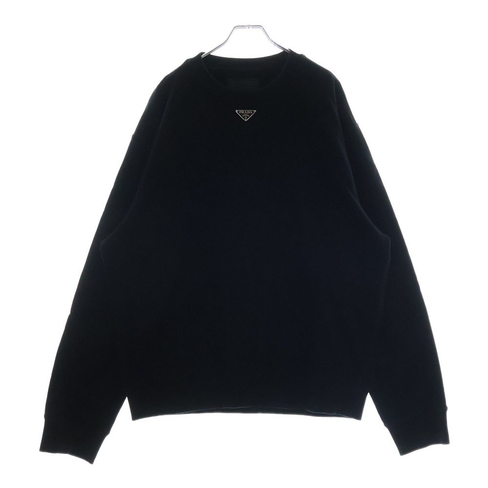 PRADA トライアングルロゴ　ブラック ロゴスウェット XS ポケット付き PRADA プラダ トライアングルロゴ sweatshirts スウェット