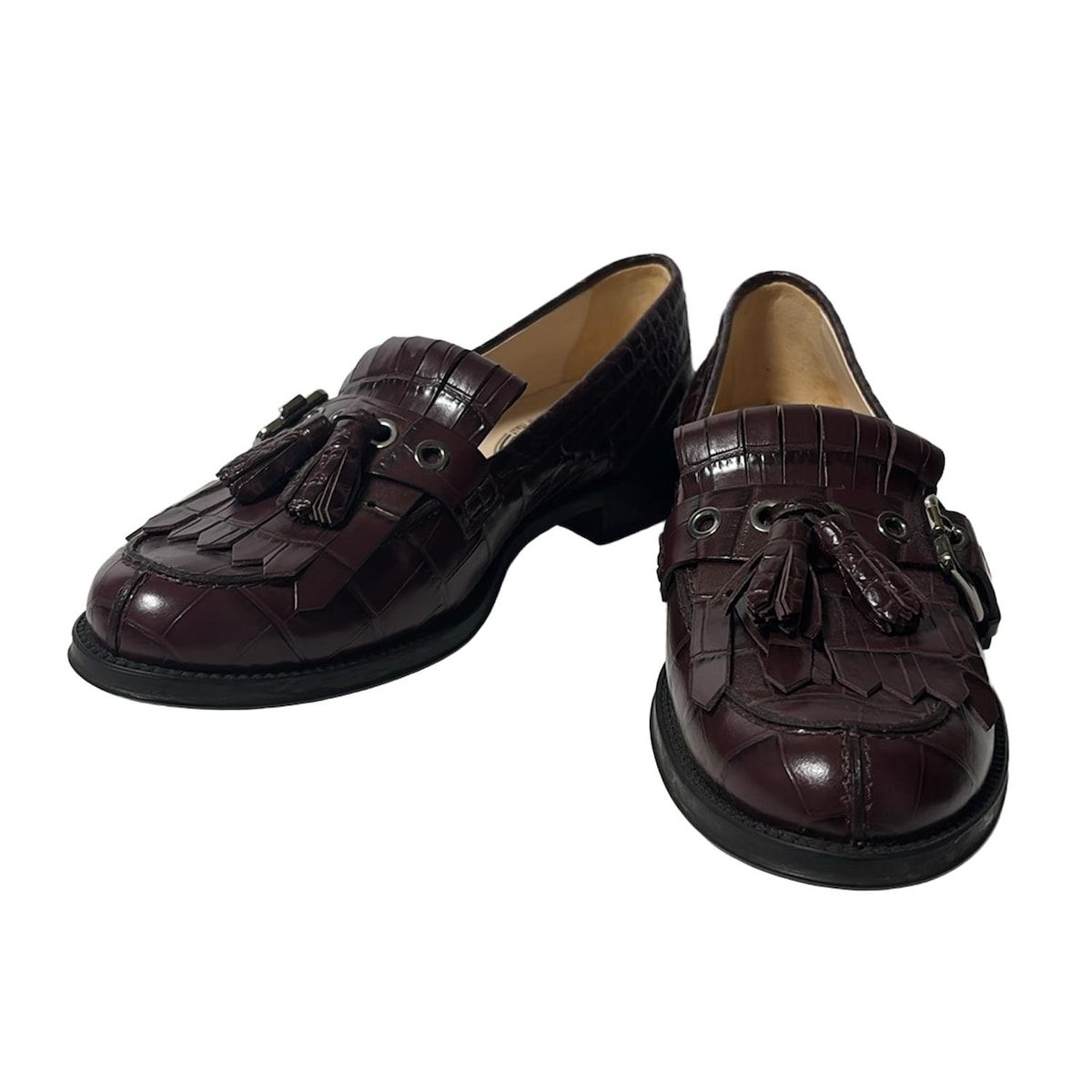 TOD'S(トッズ) ローファー 37 1/2 レディース - ボルドー 型押し
