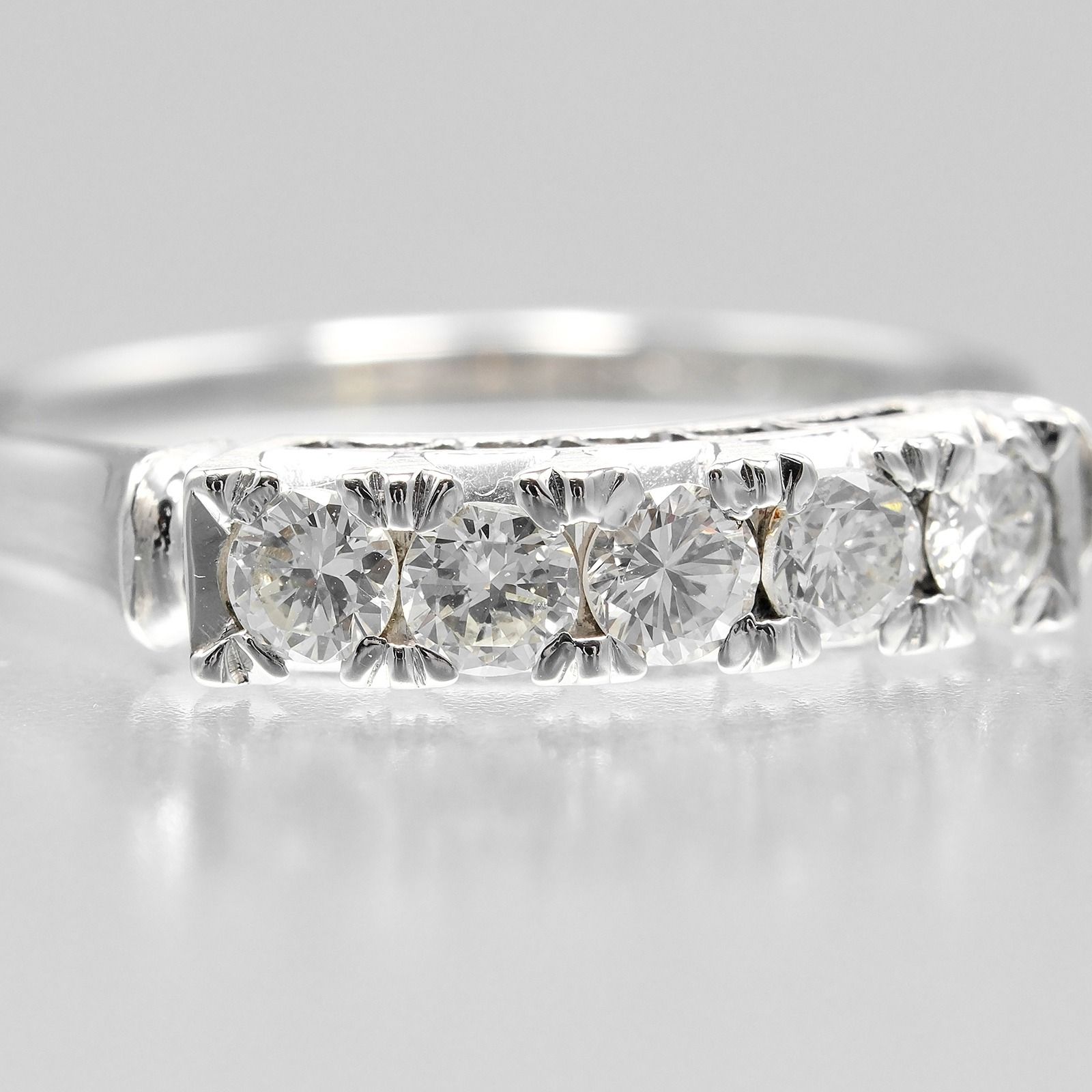 PT900 プラチナ ダイヤモンド リング　　　12号サイズ プラチナダイヤモンドリング サイズ12号 一文字 Pt900プラチナ×5P