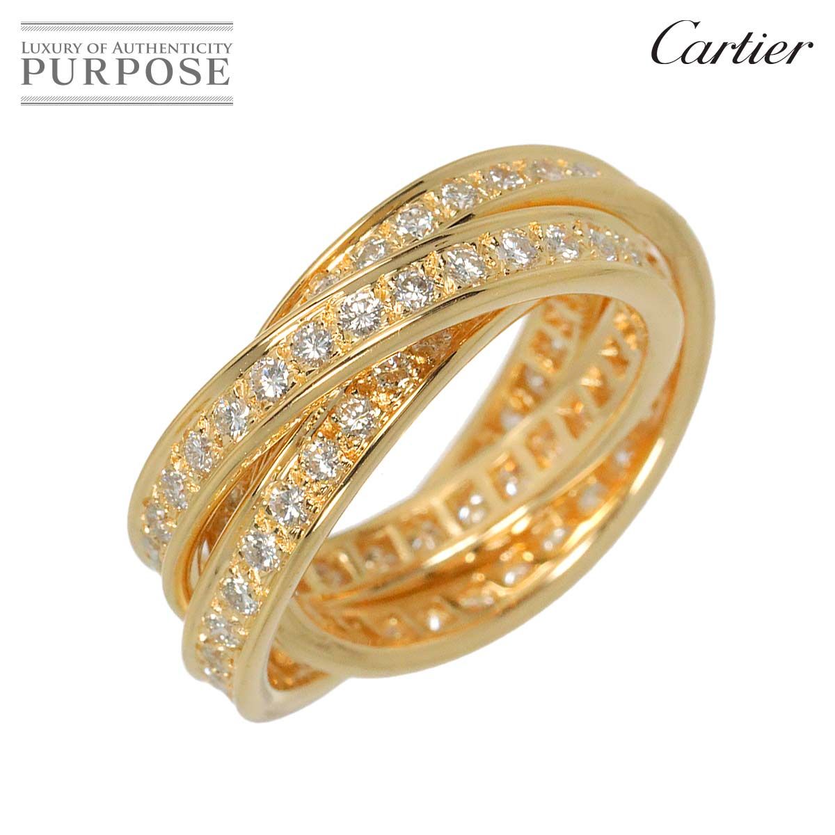 カルティエ Cartier スリーバングルズ #50 リング ダイヤ K18 YG イエローゴールド 750 3連 指輪 トリニティ Trinity  Ring 90248196 - メルカリ