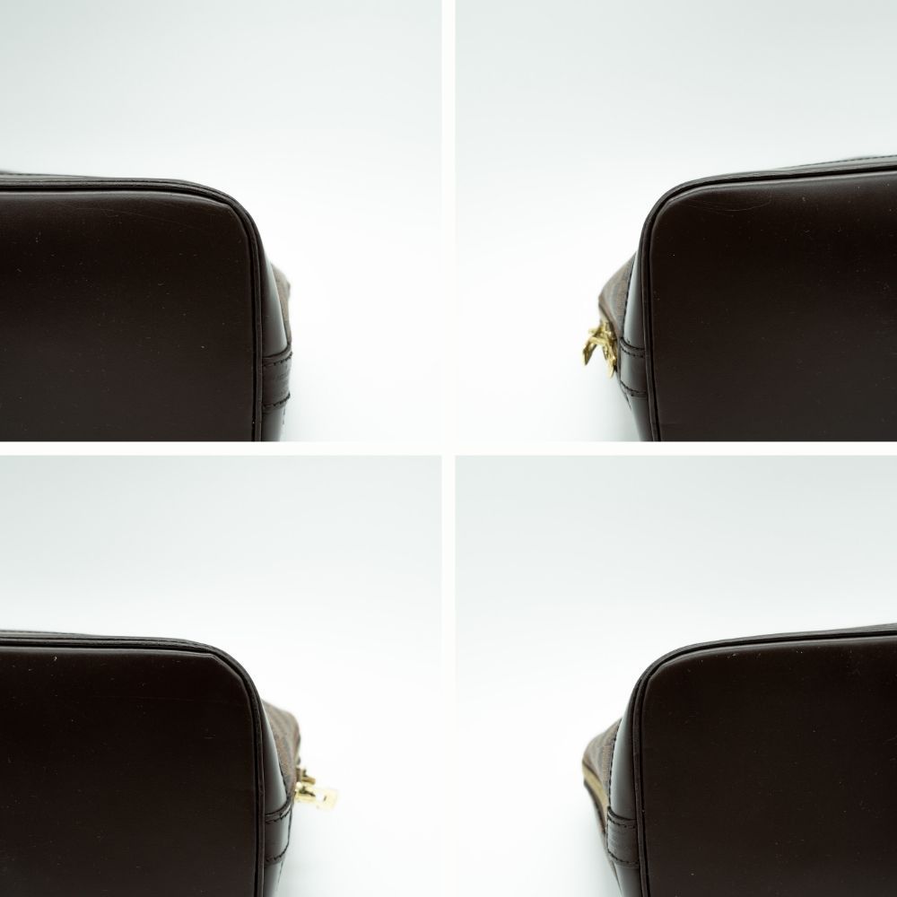 Louis Vuitton ルイヴィトン ダミエ アルマ N51131 ハンドバッグ ブラウン レッド レザー エナメル ゴールド金具