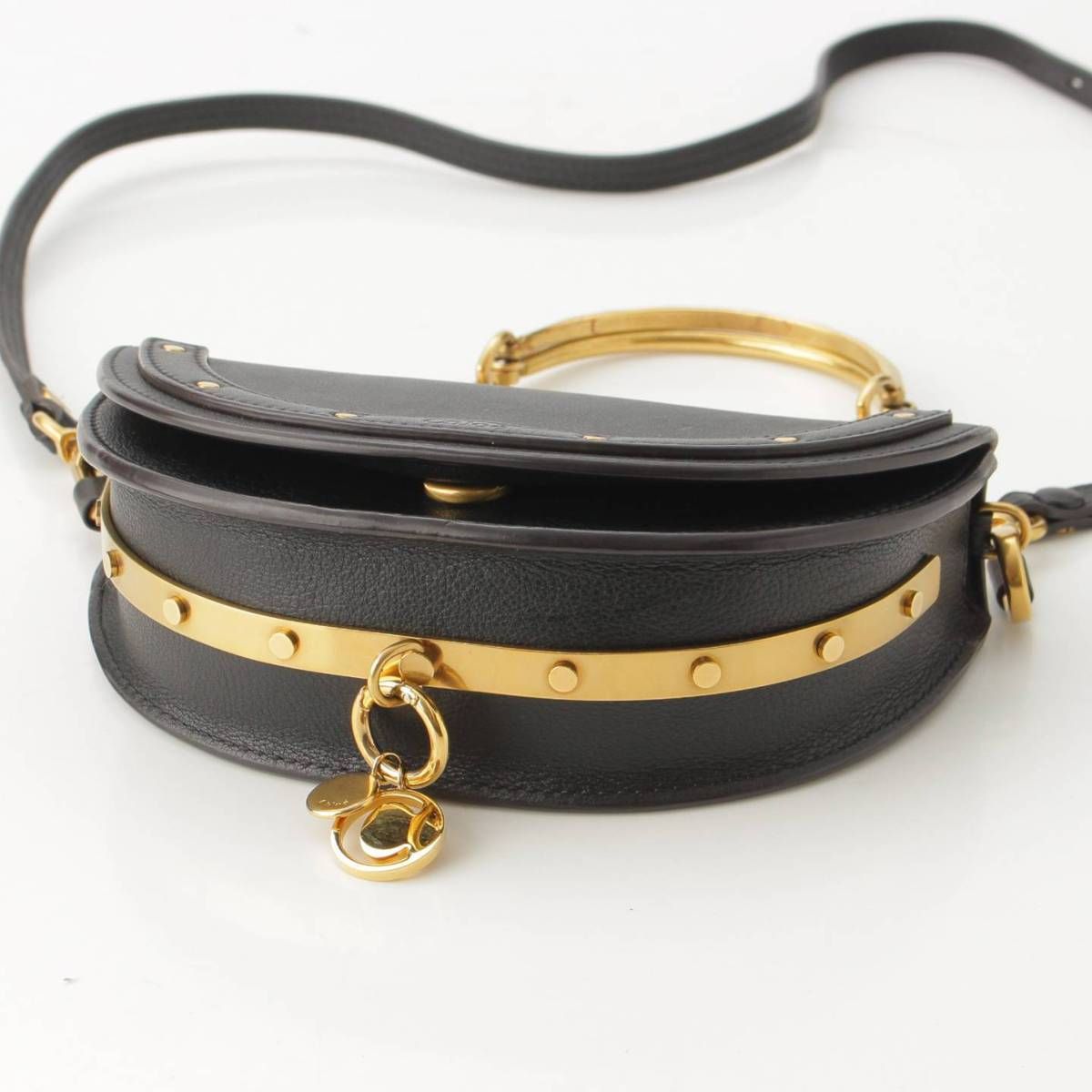 クロエ　ナイル ミノディエール　ブラック　美品 クロエ】Chloe ナイル ミノディエール レザー 2way ショルダー