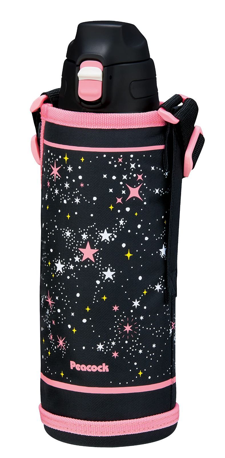 【新着商品】AJC-F102 ピンクスター ステンレスボトル 本体丸洗いOK PS ポーチ付 直飲み ワンタッチ 真空断熱構造 保冷 1L 水筒 ピーコック ピーコック魔法瓶工業(The-peacock)