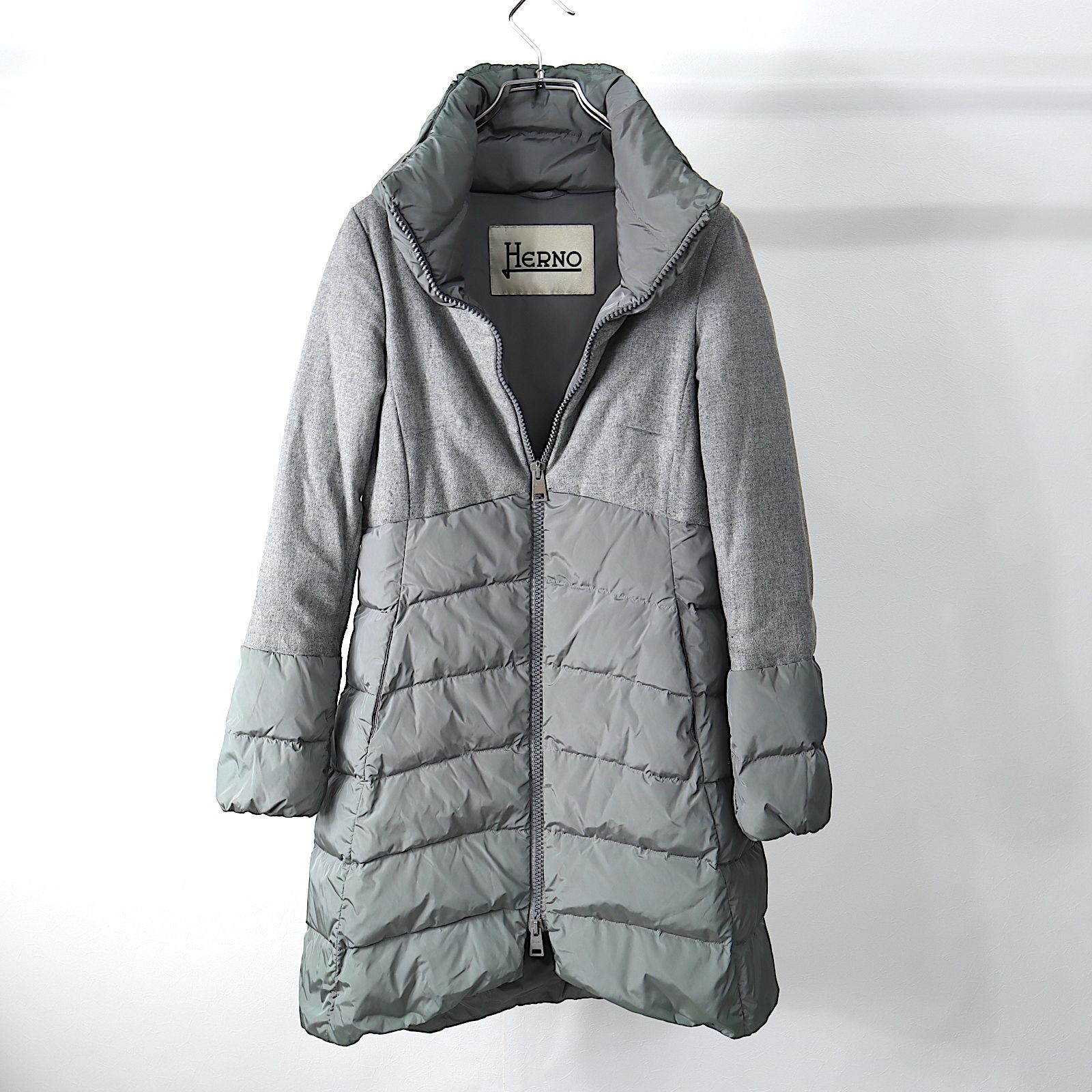 ヘルノ HERNO ダウンコート レディース グレー 42 【中古】【3-EC015 