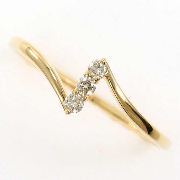 K10YG リング ring 指輪 16号 ダイヤ 総重量約1.1g