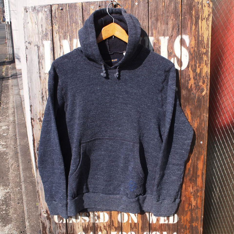 【BLUE BLUE】ブルーブルー ハリウッドランチマーケット 聖林公司 ハリラン インディゴ コットンニット スウェットパーカー 1 (S)