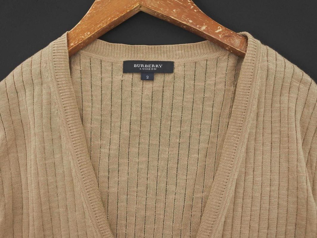 BURBERRY バーバリー リネン混 カーディガン size2/ベージュ