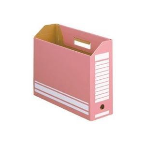 TANOSEE ボックスファイルA4ヨコ 背幅100mm ピンク 1セット 50冊 10冊×5パック