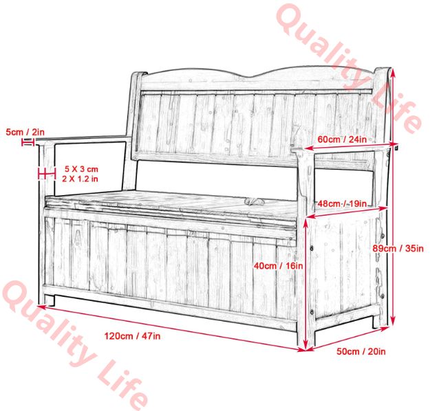 ガーデン チェア ベンチ 収納 屋外 木製 2人用 木製 ガーデンベンチ 収納 120 Cm パティオ収納ベンチ 40 ガロン内部スペース付き パティオ 庭 バルコニー 庭用 ガーデンチェア雨ざらし