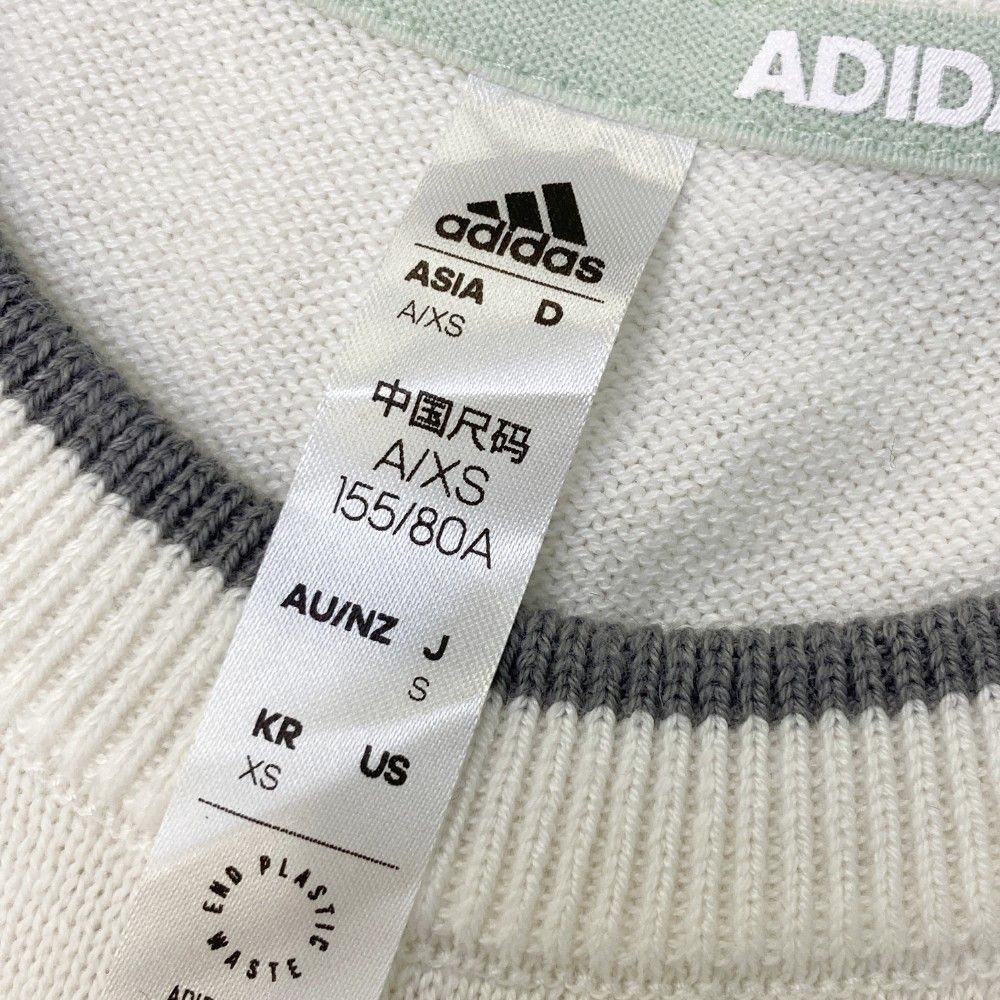 adidas レディース セーター S ホワイト ストライプ