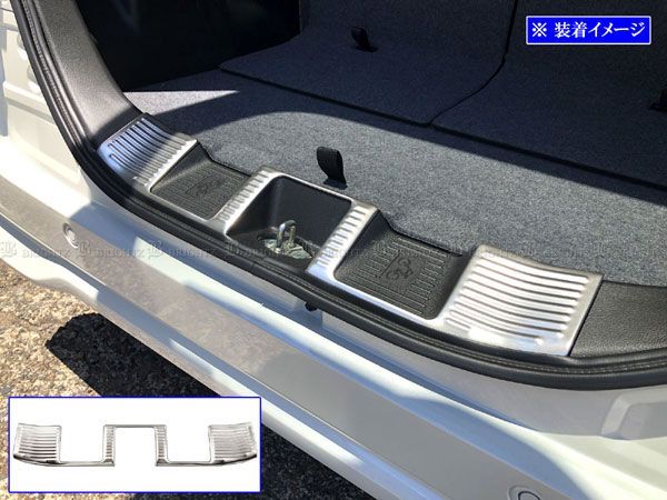 スペーシアカスタム MK54S MK94S ステンレスインナーリアバンパーフットプレート サテンシルバー