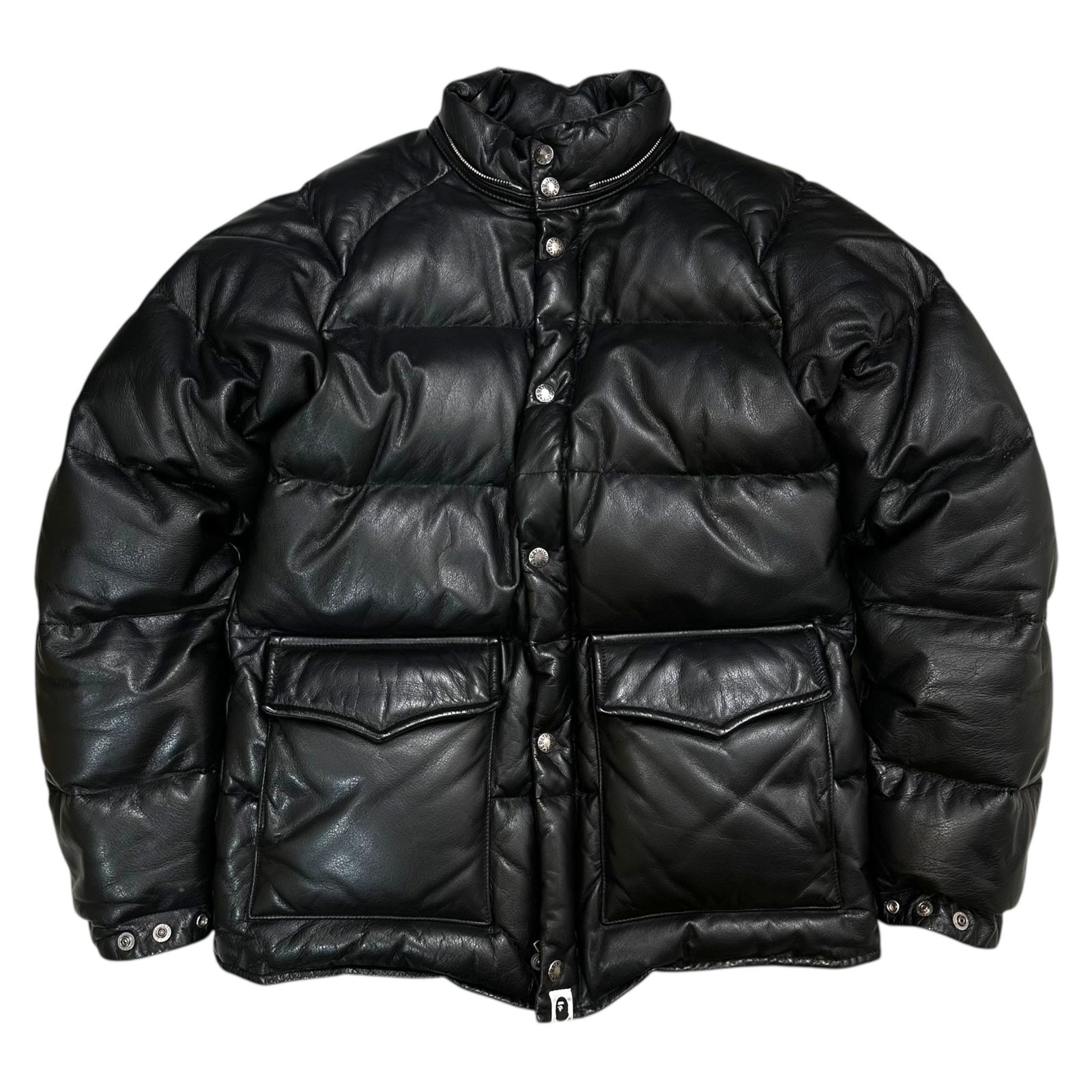 アベイシングエイプ　未使用　牛革　ダウンジャケット　ラクーンファー A BATHING APE(アベイシングエイプ) 00's Racoon Fur
